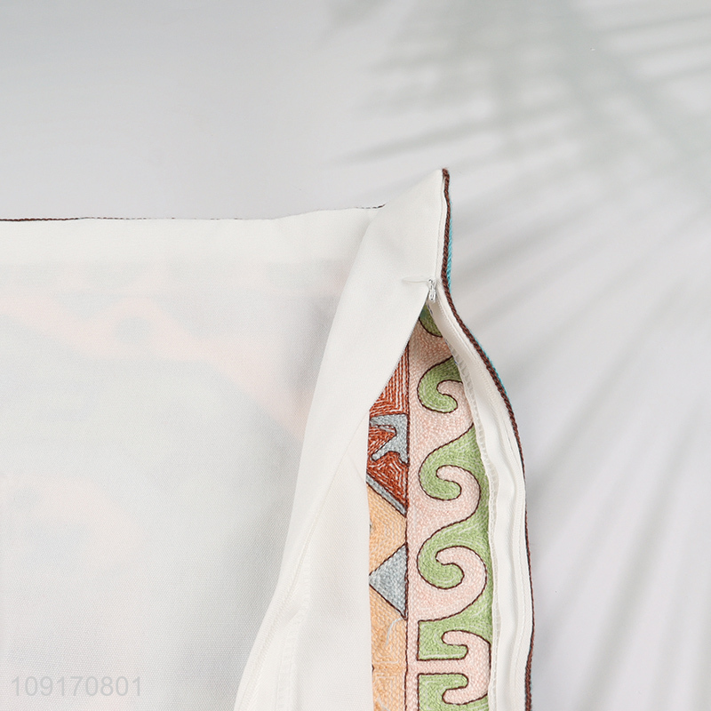 China Imports Embroidered Cotton Throw Pillow Covers Cotton Canvas Pillow Covers