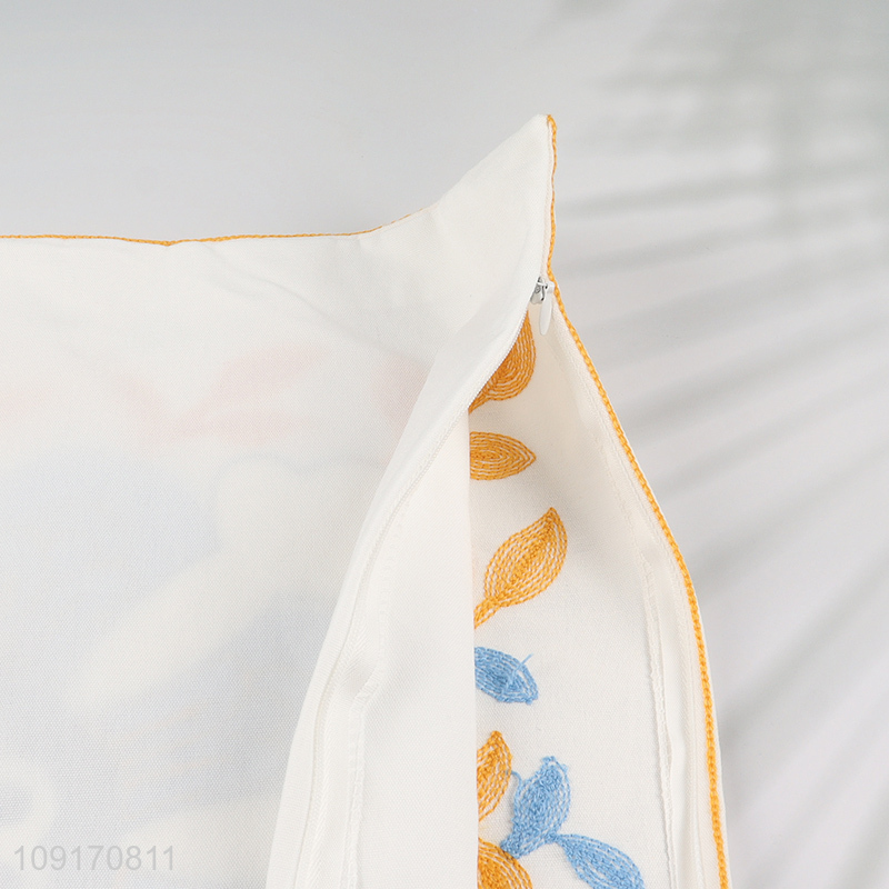 Factory Supply Embroidered Cotton Throw Pillow Covers Cotton Tufted Pillow Covers