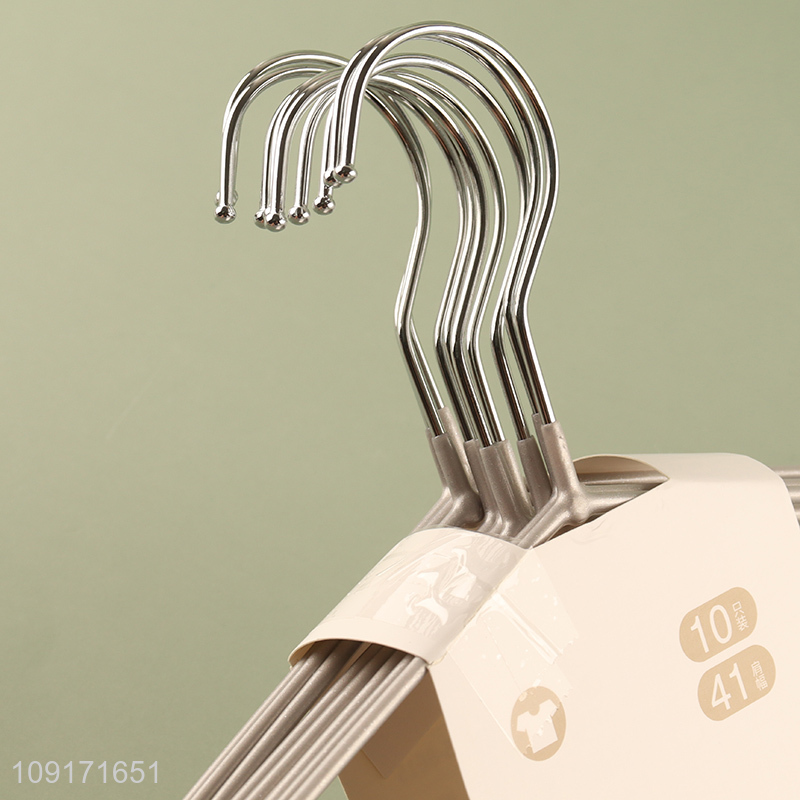 Best selling 10pcs iron non-slip clothes hanger coat hanger wholesale