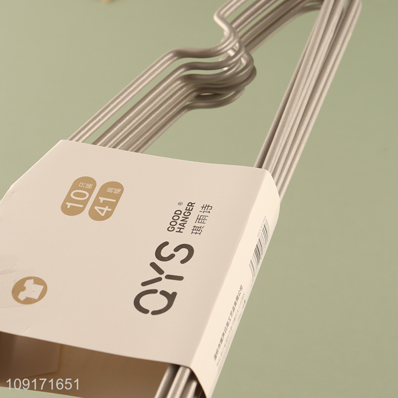 Best selling 10pcs iron non-slip clothes hanger coat hanger wholesale