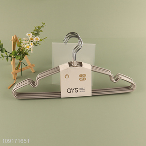 Best selling 10pcs iron non-slip clothes hanger coat hanger wholesale