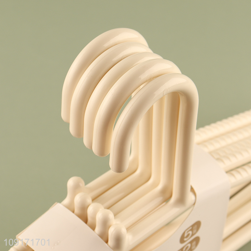 New product 5pcs non-slip plastic clothes hanger coat hanger