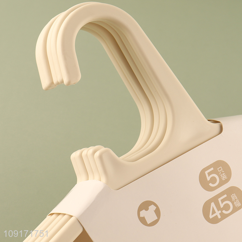 Factory supply 5pcs plastic clothes hanger coat hanger for sale