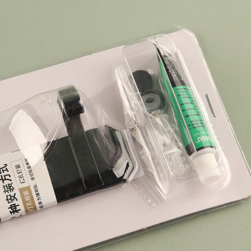 Best selling black aluminum alloy sticky hook wall hook wholesale