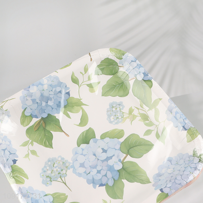 China Imports 10 Pieces Disposable Floral Paper Plates Paper Cake Dinner Plates