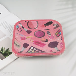 Factory Price 10 Pieces Makeup Birthday Paper Plates Disposable Paper Plates