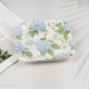 China Imports 10 Pieces Disposable Floral Paper Plates Paper Cake Dinner Plates