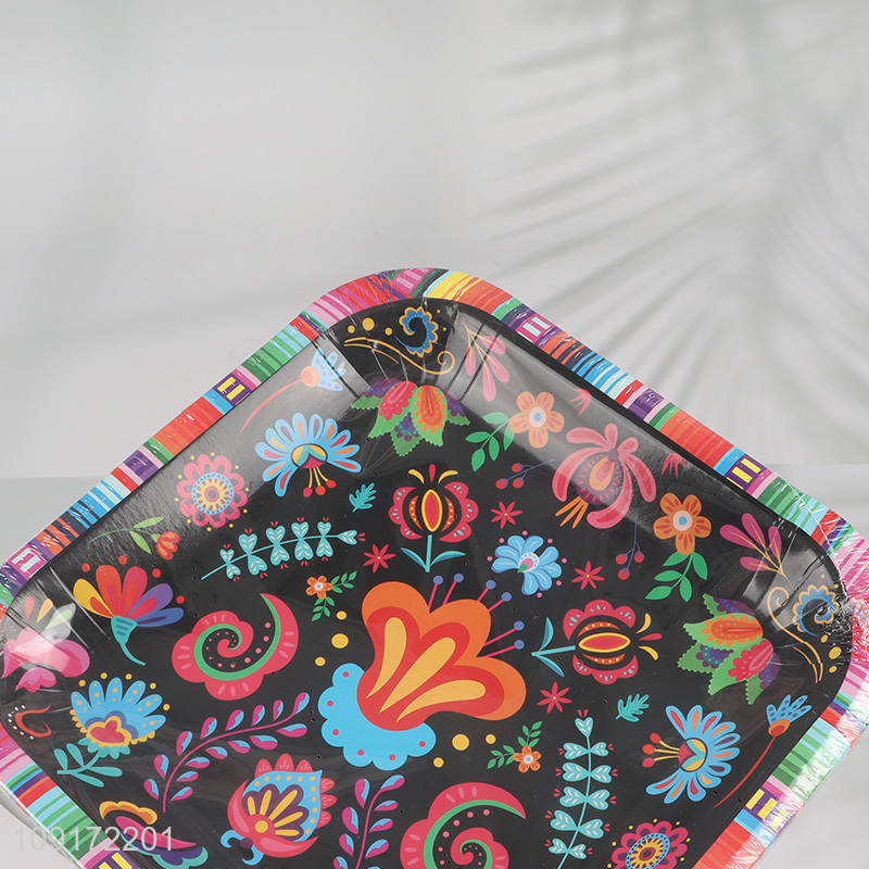 New Product 20 Pieces Mexican Paper Plates Disposable Paper Plates Party Plates