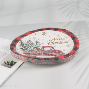 Factory Supply 30 Pieces Christmas Paper Plates Disposable Paper Cake Plates