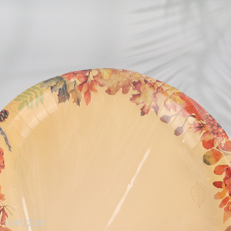 Good Quality 30 Pieces Fall Paper Plates Disposable Party Plates for Thanksgiving