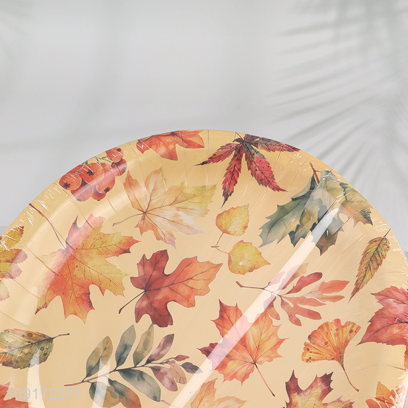 New Arrival 30 Pieces Fall Leaves Paper Plates Disposable Paper Desserts Plates