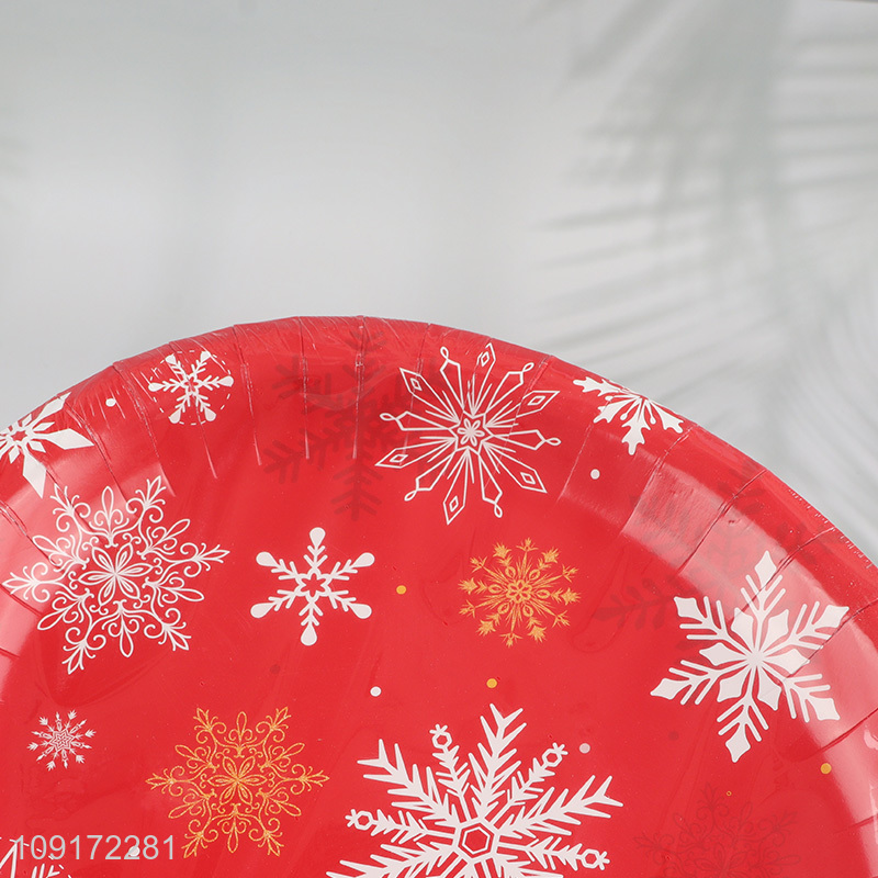 Hot Selling 30 Pieces Christmas Paper Plates Disposable Paper Plates Cake Plates