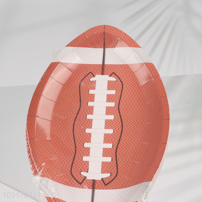 Factory Price 20 Pieces Disposable Footabll Paper Plates Football Party Supplies