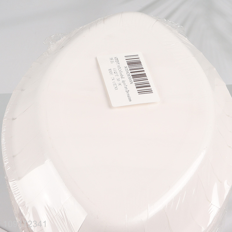 Factory Supply 50 Pieces Footaball Paper Plates Disposable Footaball Paper Plates