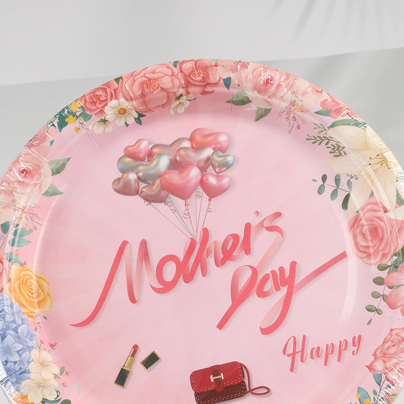 New Arrival 10 Pieces Happy Mother's Day Paper Plates Disposable Paper Plates