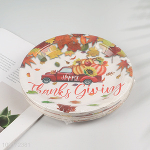 Hot Selling 20 Pieces Thanksgiving Party Plates Disposable Paper Desserts Plates