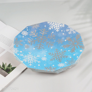 Factory Price 20 Pieces Christmas Party Plates Disposable Holiday Paper Plates