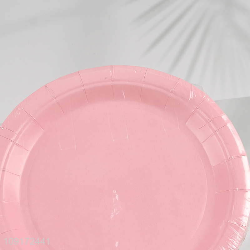 Factory Supply 20 Pieces Colorful Paper Plates Disposable Party Paper Plates