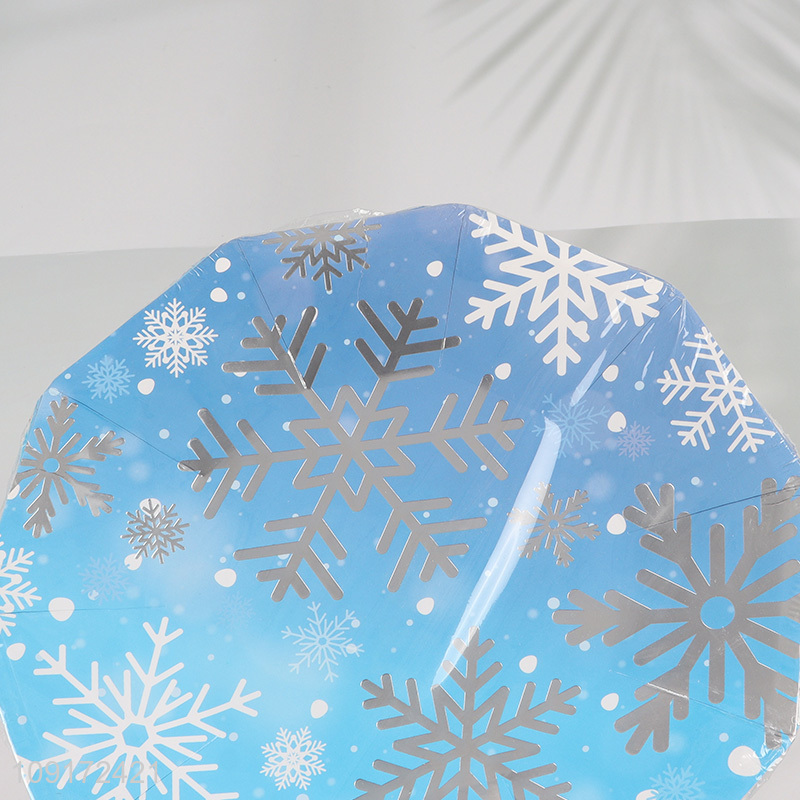 Factory Price 20 Pieces Christmas Party Plates Disposable Holiday Paper Plates