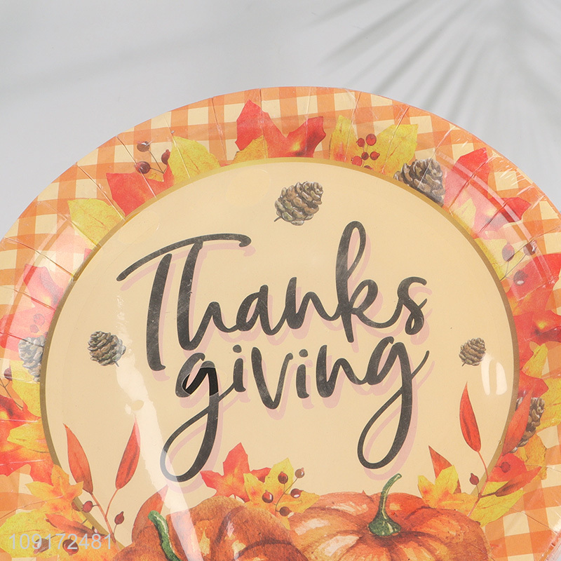 Hot Selling 20 Pieces Thanksving Paper Plates Disposable Paper Desserts Plates