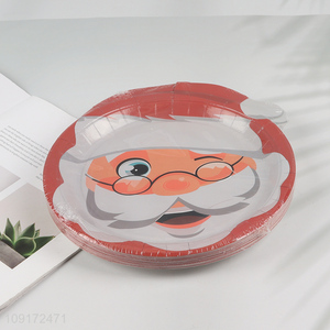 New Arrival 20 Pieces Christmas Paper Plates Disposable Santa Plates Desserts Plates