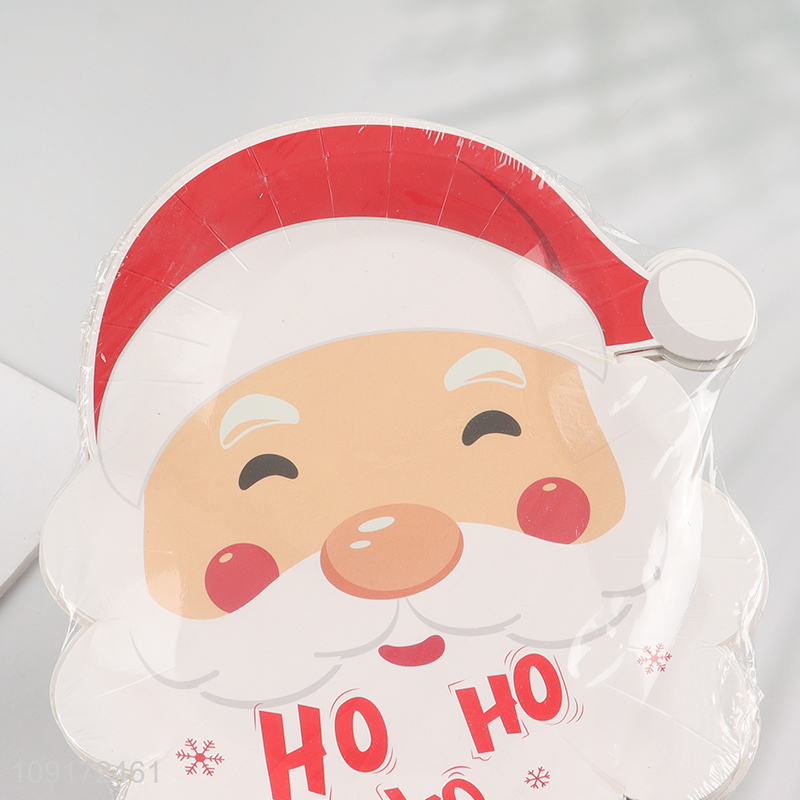 Good Quality 10 Pieces Christmas Paper Plates Disposable Santa Plates Paper Plates
