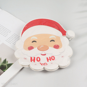 Good Quality 10 Pieces Christmas Paper Plates Disposable Santa Plates Paper Plates