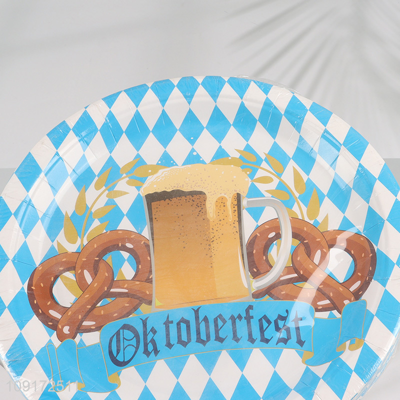 High Quality 15 Pieces Disposable Oktoberfest Paper Plates Oktoberfest Party Supplies