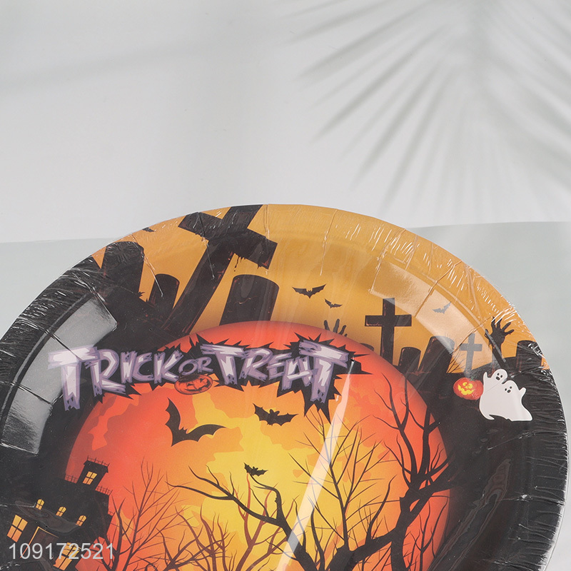 Factory Price 20 Pieces Halloween Party Paper Plates Disposable Paper Dessert Plates