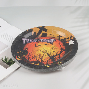 Factory Price 20 Pieces Halloween Party Paper Plates Disposable Paper Dessert Plates