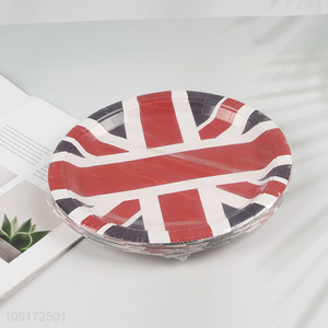 New Product 20 Pieces British <em>Flag</em> Paper Plates Disposable Paper Dessert Plates