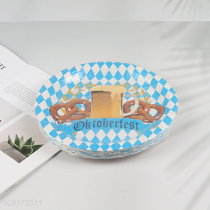 High Quality 15 Pieces Disposable Oktoberfest Paper Plates Oktoberfest Party Supplies