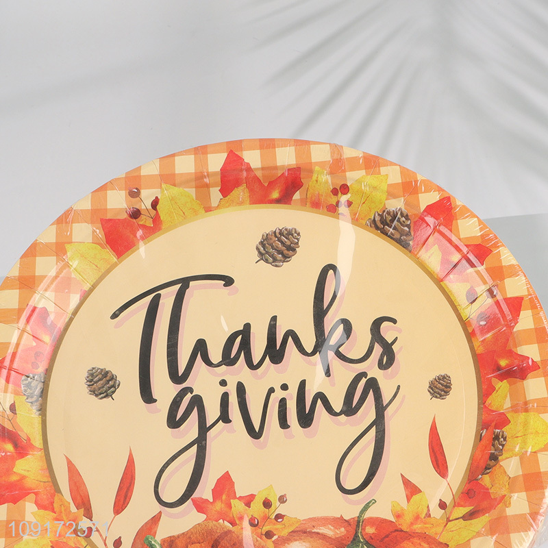 New Arrival 20 Pieces Thanksgiving Party Plates Disposable Paper Dinner Plates