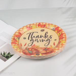 New Arrival 20 Pieces Thanksgiving Party Plates Disposable Paper Dinner Plates