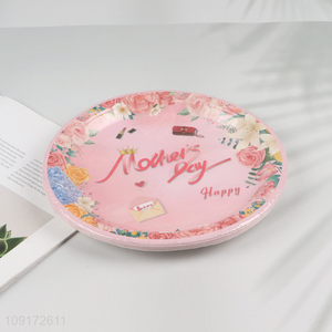 High Quality 10 Pieces Mother's Day Paper Plates Disposable Paper Cake Plates