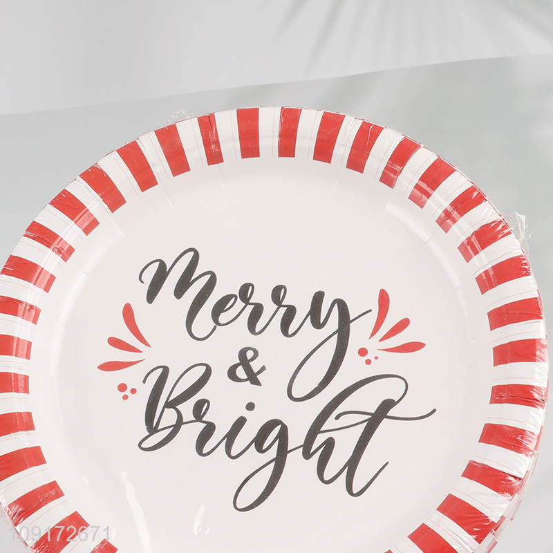 Good Quality 10 Pieces Christmas Paper Plates Disposable Xmas Party Paper Plates