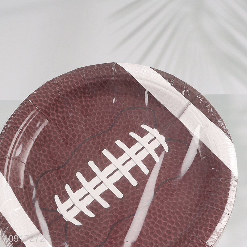 Factory Price 10 Pieces Disposable Football Paper Plates Paper Desserts Plates
