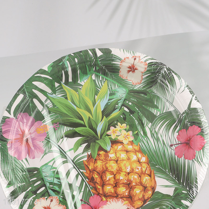 Hot Selling 20 Pieces Hawaiian Paper Plates Disposable Party Paper Plates