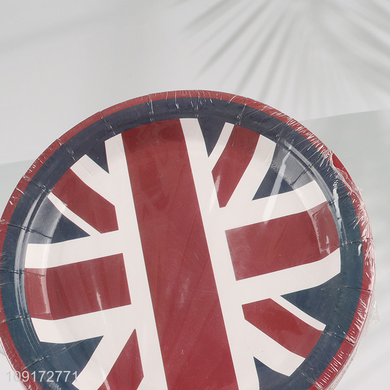 Online Wholesale 20 Pieces British Flag Paper Plates Disposable Paper Cake Plates