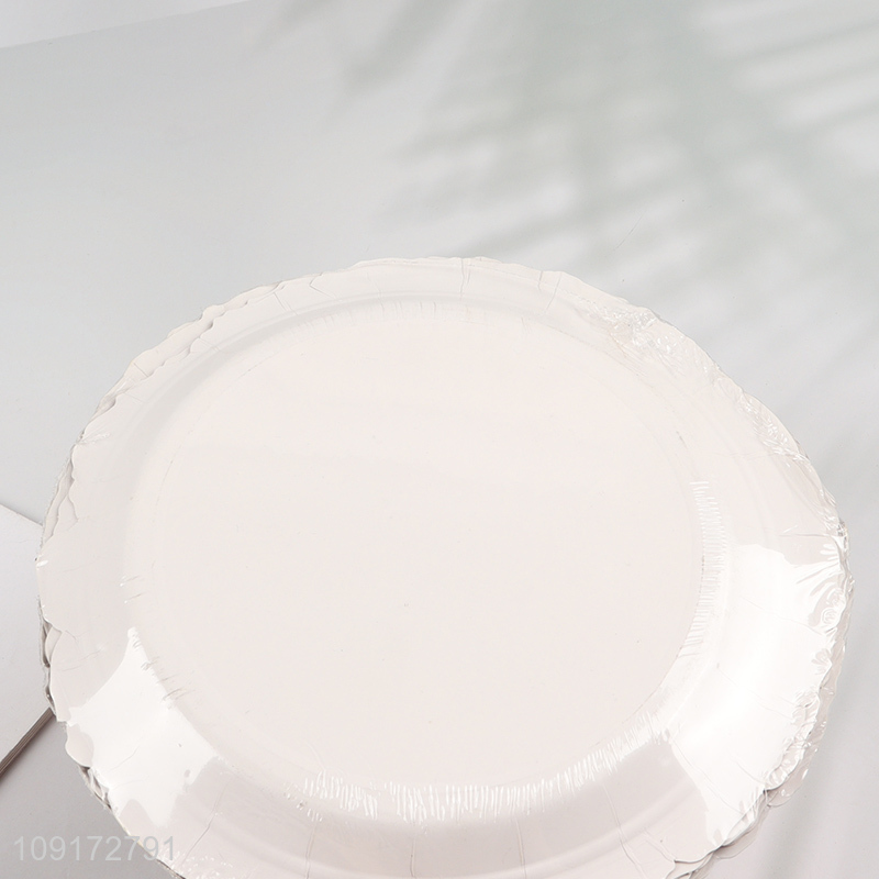 Low Price 10 Pieces Wood Grain Slice Paper Plates Disposable Paper Desserts Plates