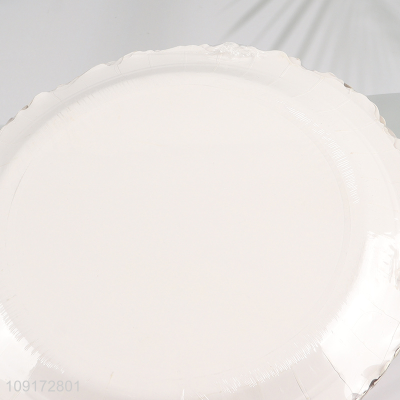 New Product 10 Pieces Wood Grain Slice Paper Plates Disposable Paper Cake Plates