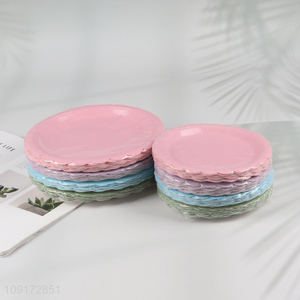 Online Wholesale 20 Pieces Disposable Scalloped Paper Plates Party Paper Plates