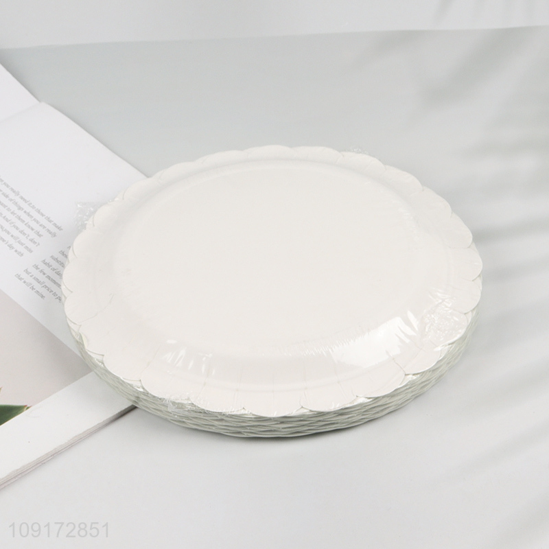 Online Wholesale 20 Pieces Disposable Scalloped Paper Plates Party Paper Plates
