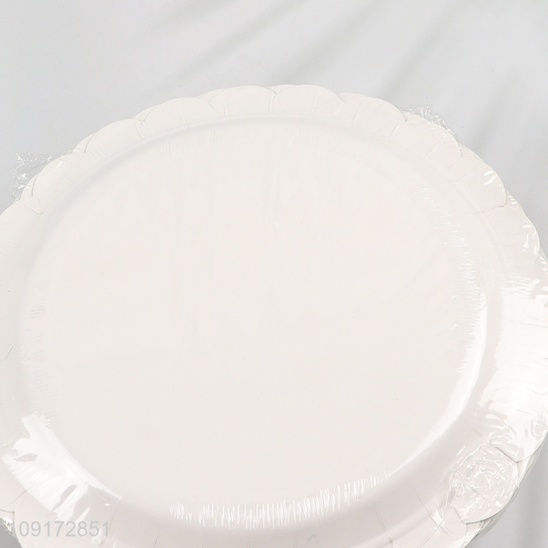 Online Wholesale 20 Pieces Disposable Scalloped Paper Plates Party Paper Plates