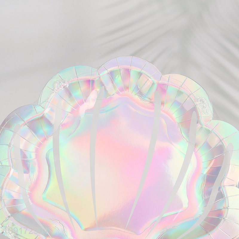 New Product 10 Pieces Seashell Paper Plates Disposable Plates Dinner Plates