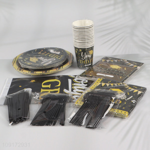 Factory Supply Disposable Paper Dinnerware Set Graduation Party Supplies Wholesale