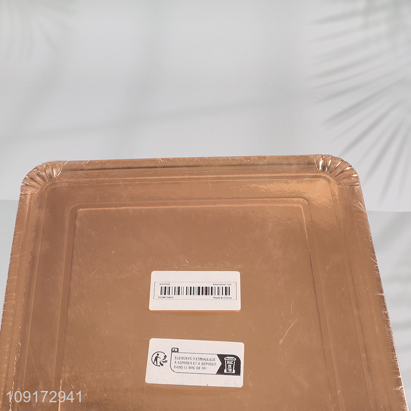 High Quality 5 Pieces Gold Silver Paper Plates Disposable Paper Plates for Wedding