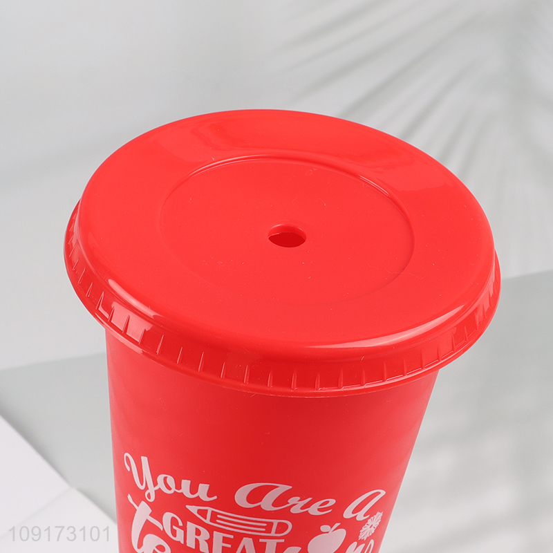 New Product Plastic Tumbler Disposable Plastic Tumbler With Lid & Straw