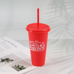 New Product Plastic Tumbler Disposable Plastic Tumbler With Lid & Straw