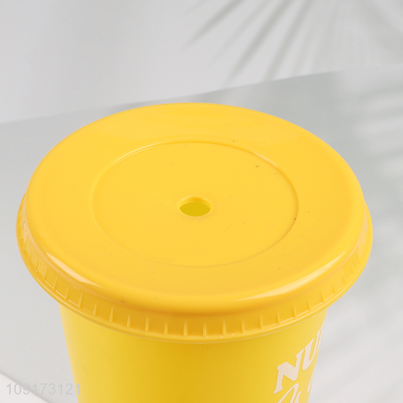 Factory Price Disposable Plastic Cup Plastic Tumbler With Lid & Straw